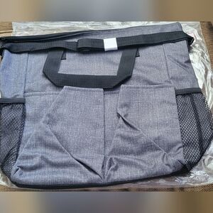 Thirty-one Crossbody Organizing Tote- Charcoal Crosshatch